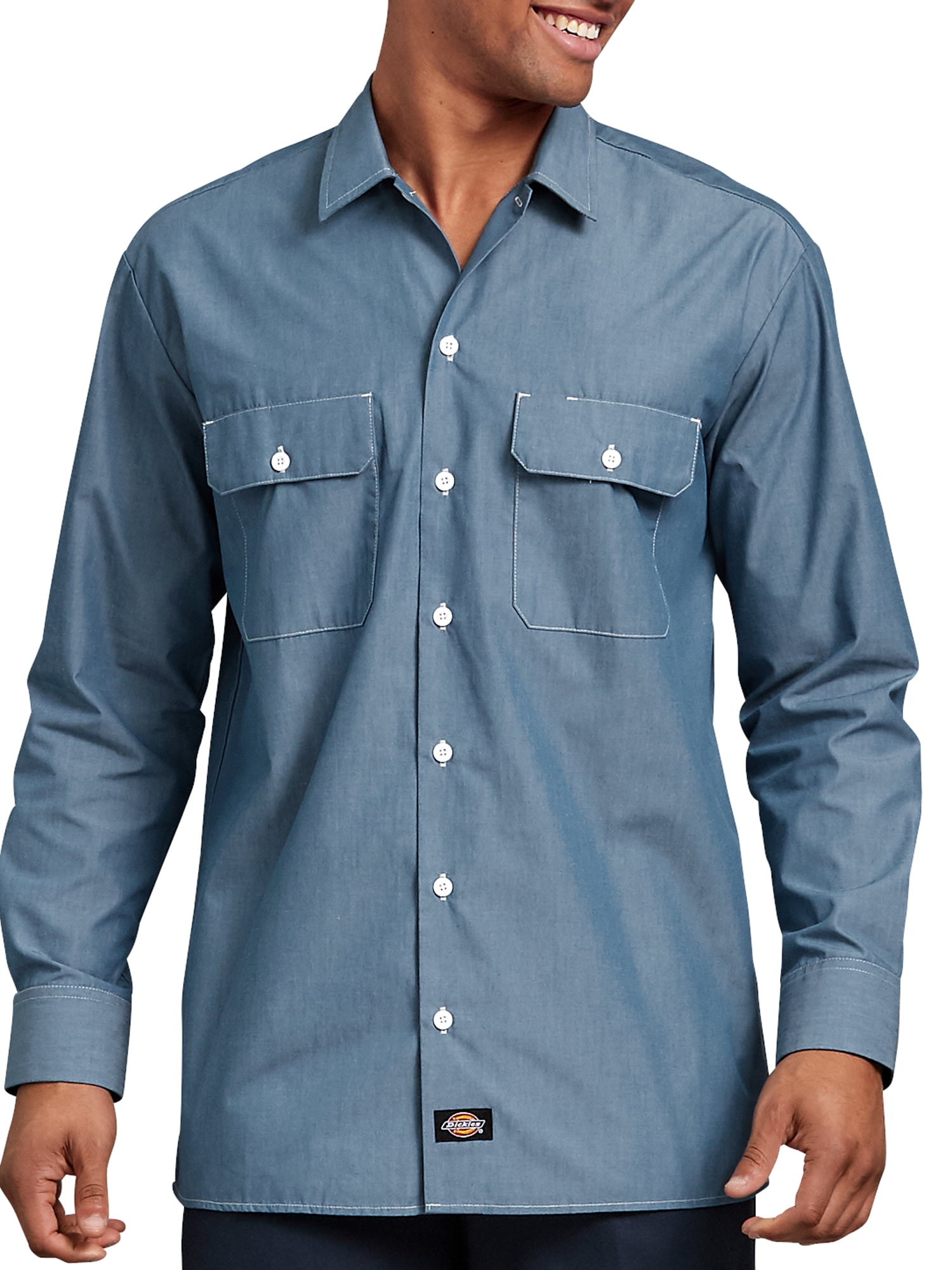 Relaxed Fit Long Sleeve Chambray Shirt ...